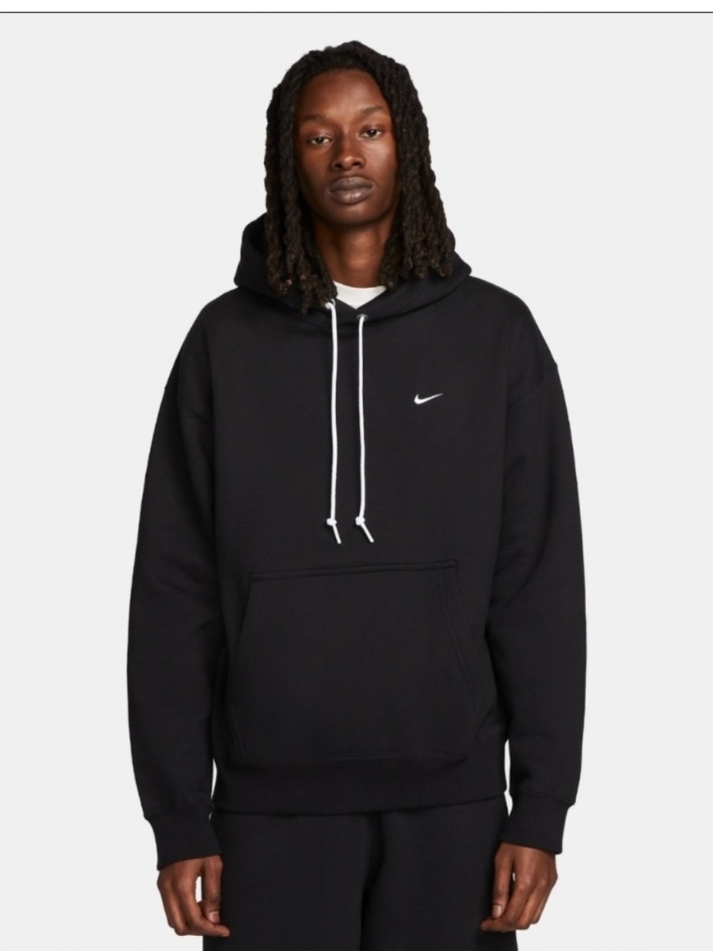 Men's Nike Heavyweight Solo Swoosh Fleece Hoodie  Size Small CV0552 Black